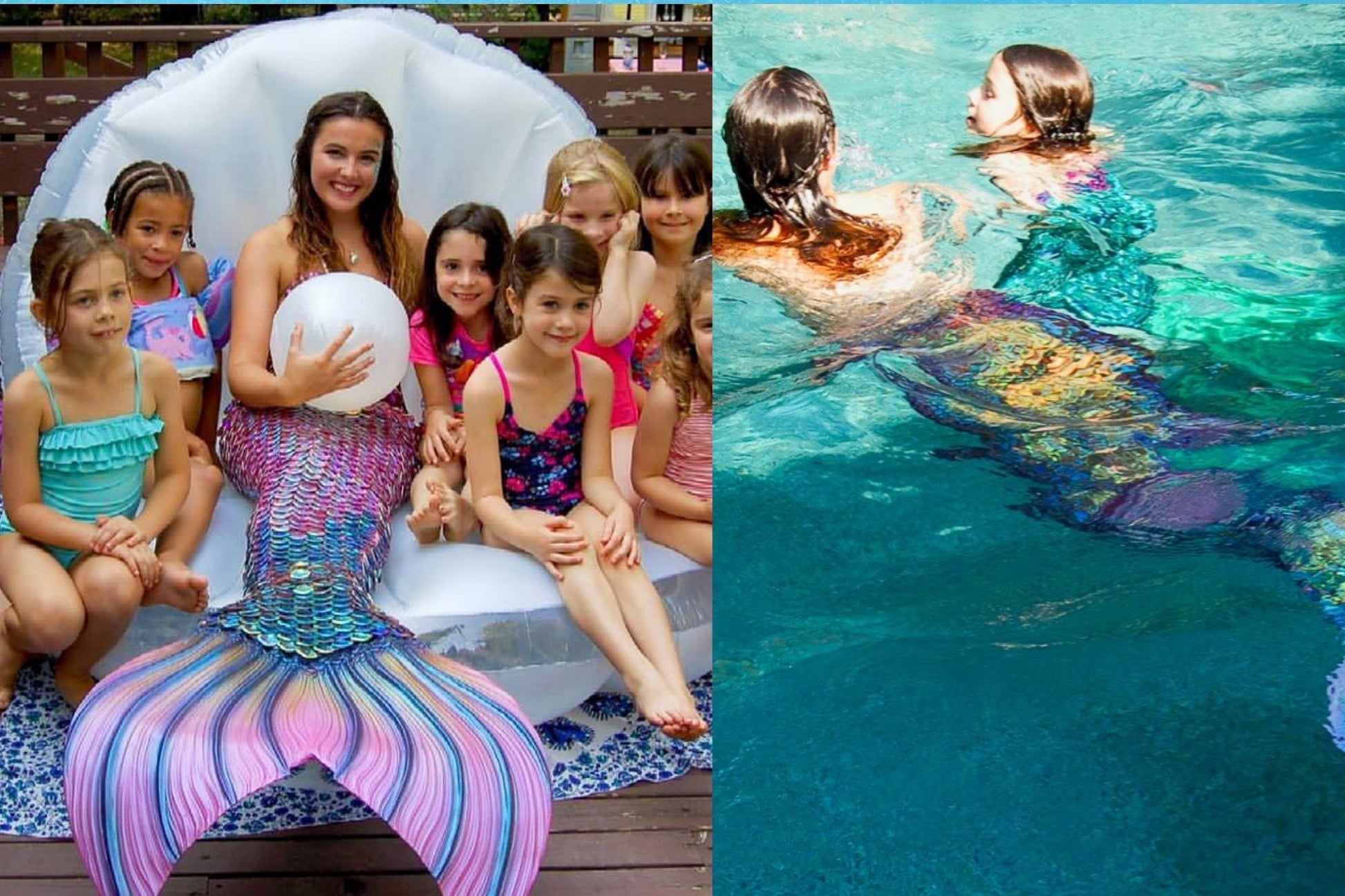 Mermaid pink kids party inflatable clam sea shell