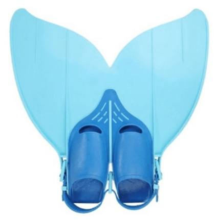 Mermaid fin top view. Blue mermaid monofin can be used alone or with the AquaMermaid mermaid tail swimsuit